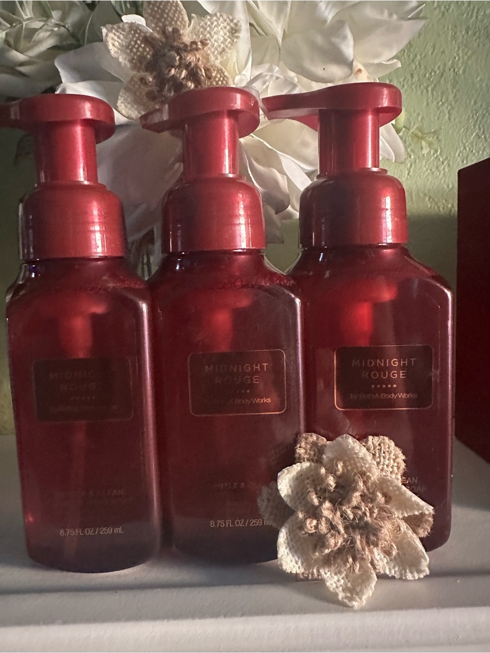 Bath & Body Works Midnight Rouge Foaming Hand Soap Trio - Red